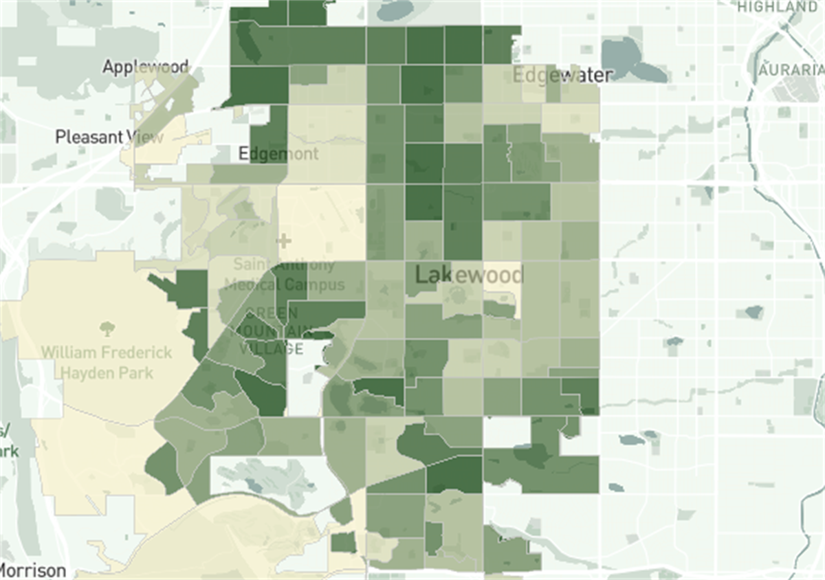Tree Canopy Map City of Lakewood