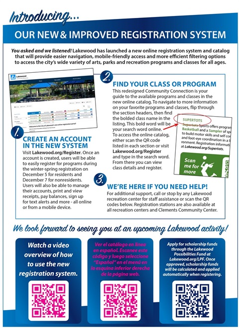 Step by step instructions for how to create an account in the new online registration system.