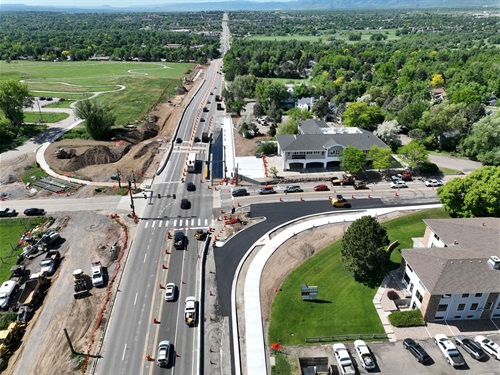 aerial view of the Wadsworth and Morrison construction project