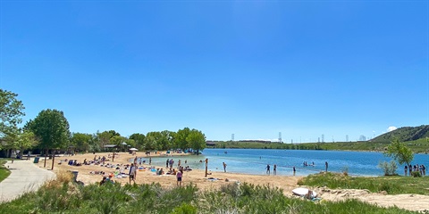 Big Soda Lake and beach area.